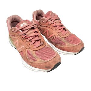 NEW BALANCE 990 v4 "Sunrise" Rose Pink White Casual Walking Shoes Women's Size 7